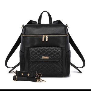 Luli Bebé Monaco Black Quilted Diaper Bag